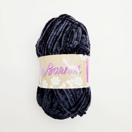 Пряжа плюшевая Spago yarn "Barhat" 10 цв. чёрный 100% полиэстер 100 гр 120 м