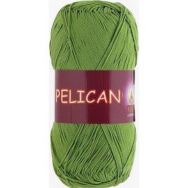 Пряжа Vita-cotton "Pelican" 3995 Зелёная трава 100% хлопок двойной мерсеризации 330м 50гр